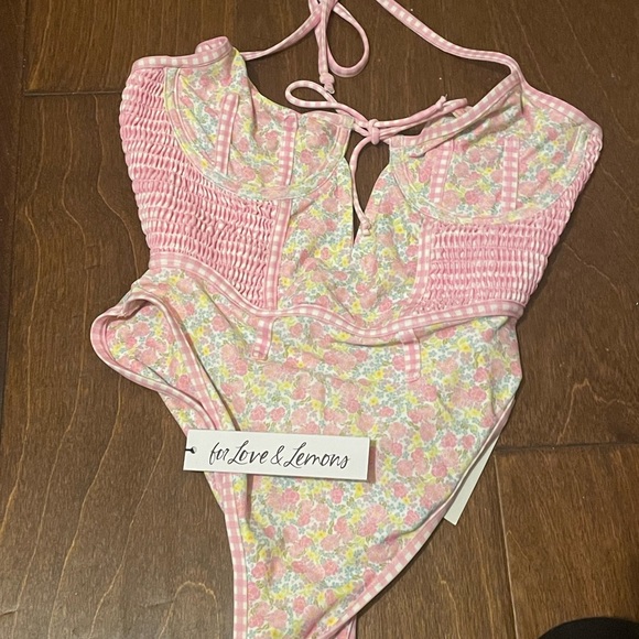 For Love And Lemons Pink Floral One Piece - Picture 1 of 4